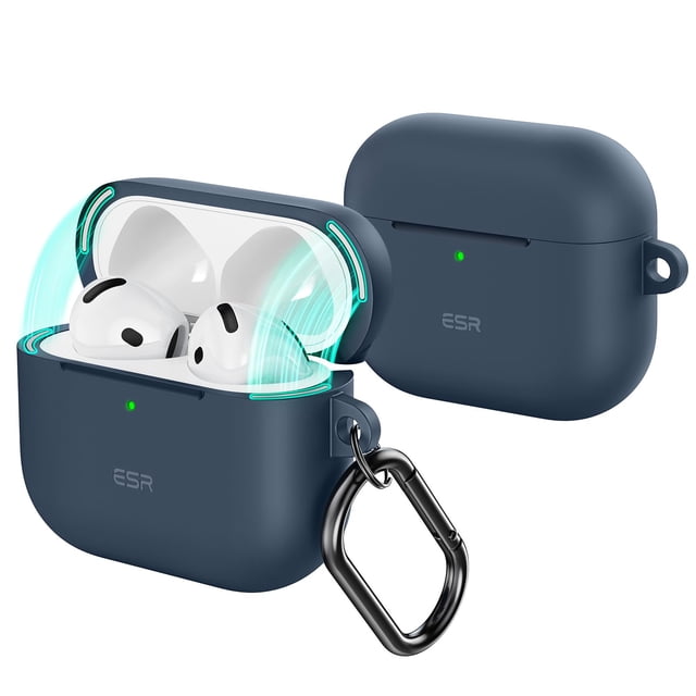 Funda para AirPods 4 ESR con protección total contra caídas y mosquetón