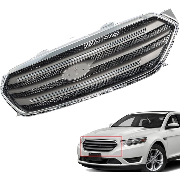 LABLT Front Upper Grille Grill Assembly Chrome Replacement for 2013-2019 Taurus Sedan 4-Door