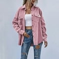 thumbnail image 4 of Lovskoo 2024 Long Sleeve Shirts for Women Corduroy Button Down Shirt Casual Print T-Shirts Single Breasted Fall Spring Loose Shirt Tops Blouse Pink, 4 of 8