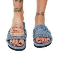 thumbnail image 4 of Women's Stylish Denim Slides Handmade Denim Slip-on Slippers Of Recycled Jeans Compatible Newway, 4 of 5