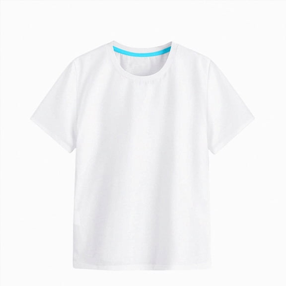 Xudanell Toddler T Shirts Cotton Summer Tshirts Boys Girls Basic Tee Undershirts Short Sleeve Clothes Crew Neck Shirts (White, 1-2 Years)