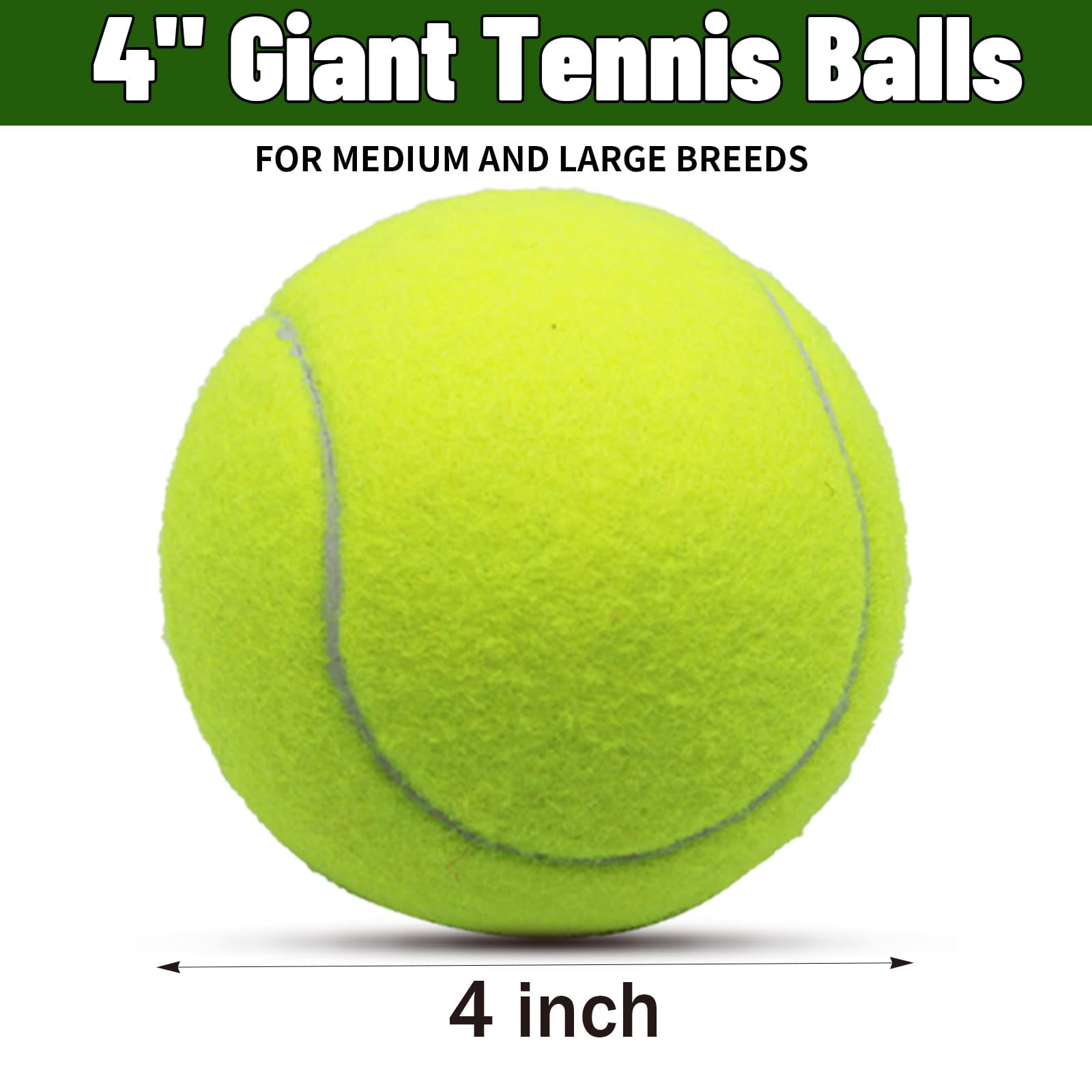Magicorange 6 Pack Tennis Balls for Dogs, 4 inch Oversize Giant Pet Interactive Playing Balls, Chew Toy for Outdoor / Indoor Sports