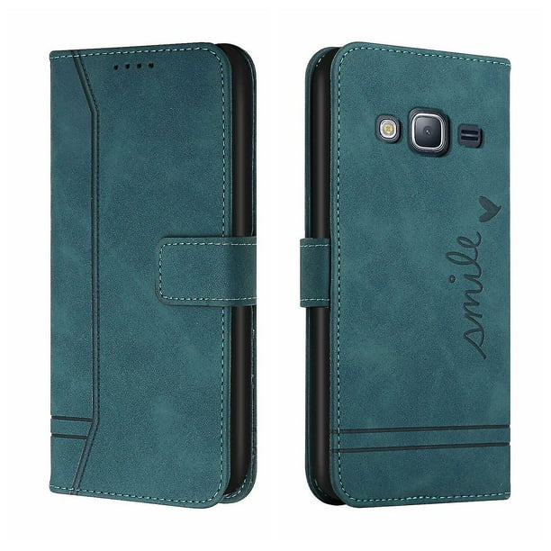 Funda con tapa estilo vintage para Samsung J2 Prime G530, ranura para múltiples tarjetas, protección total, estilo retro, material PU+TPU