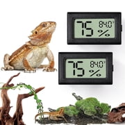 Tutuviw Reptile Thermometer and Humidity Gauge,2Pcs Digital Adhesive Reptile Terrarium Hydrometer,Bearded Dragon Tank Accessories Pet Humidity Meter Supplies for Leopard Crested Gecko