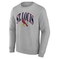 thumbnail image 2 of Men's Gray St. Louis Cardinals Arch Pullover Sweatshirt, 2 of 3