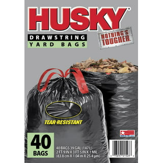 Pallet (225 ct) of 42 Gal Poly-America HK42020B Black Husky 3-Mil Contractor  Trash Bag, 20-Count, Masking Supplies, Contractor Trash Bags & Liners