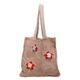 thumbnail image 1 of Bolsas De Hombro Bolso de axila para mujer Bolsos de malla hueca con flor tridimensional (caqui) Likrtyny Para Estrenar, 1 of 9