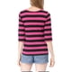 thumbnail image 3 of Camiseta básica de ajuste slim con cuello redondo y mangas de codo para mujeres INSPIRE CHIC, estampada, color rojo y negro, 3 of 8