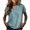 Turquoise, variant on Relaxed V Neck Top with Short Sleeves and Soft Drapey Fabric for Women Who Want Effortless Style from Spring to Fall Army Green L