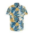 thumbnail image 5 of Yghzkop Men's Hawaiian Print Short Sleeve Shirt Button Down Turndown Collar Tropical Vacation Beach Party Aloha Casual Linen Shirt Summer Resort Wear, 5 of 5