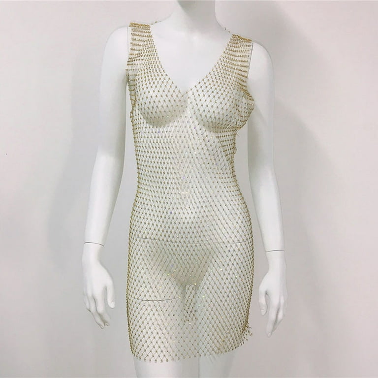 knee length dresses for ladies POP OUT RHINESTONE MESH MAXI DRESS WITH PEARLS – AKIRA main image 0