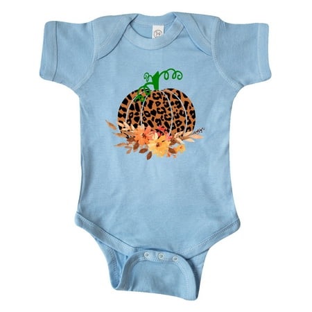 

Inktastic Cheetah Print Pretty Pumpkin with Fall Leaves Gift Baby Boy or Baby Girl Bodysuit