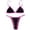 Black, variant on Womens Bikini Two Piece Swimsuit Halter Top with Shorts Bottom High Waisted Swimwear Solid Color Bathing Suit for Beach Vacation Pool Party
