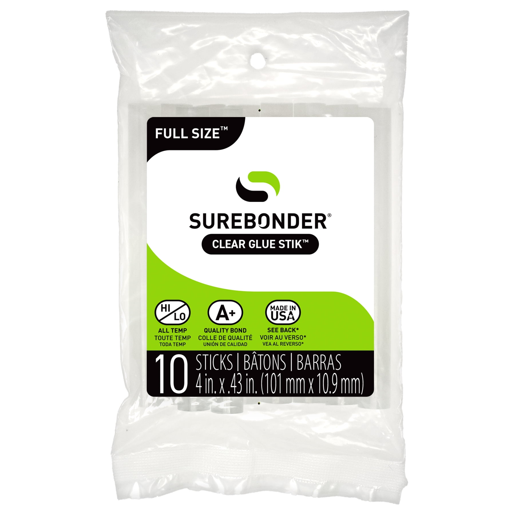 (3 pack) Surebonder All Purpose Clear 4-inch Full Size Hot Glue Sticks - 10 Pack