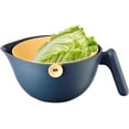 thumbnail image 1 of Colador de pasta, colador de plástico 2 en 1, cesta de verduras, drenaje de doble capa, para limpiar frutas y verduras, 1 of 5