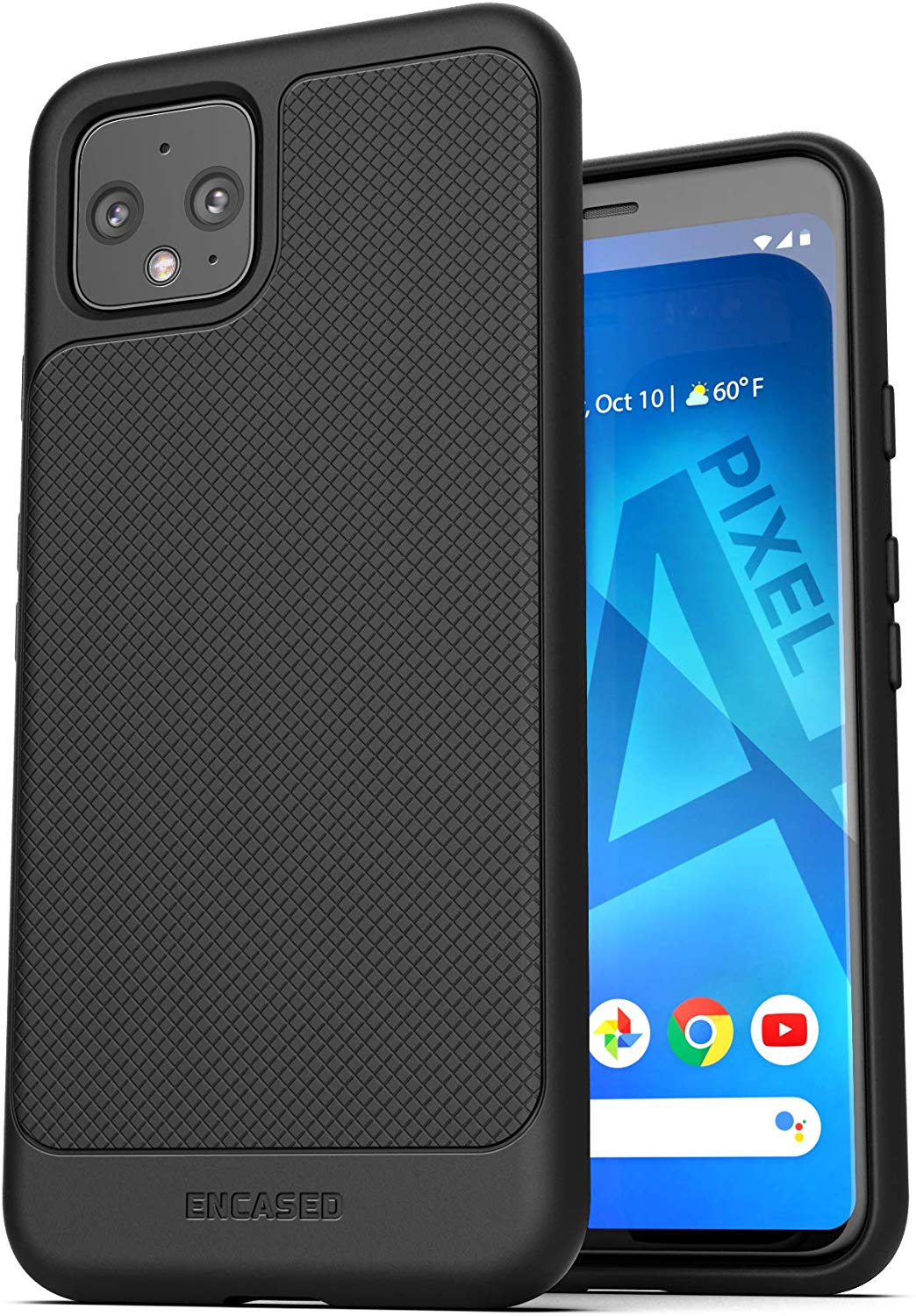 Encased Pixel 4 Case (Thin Armor) Slim Fit Flexible Grip Phone Cover for Google Pixel 4 - Black - image 1 of 6