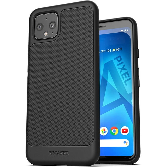 Encased Pixel 4 Case (Thin Armor) Slim Fit Flexible Grip Phone Cover for Google Pixel 4 - Black