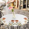 thumbnail image 3 of White Daisy Floral Elastic Fitted Round Table Cover Red Flowers Retro Waterproof Outdoor Tablecloth for Holiday Party, Picnic, Patio & Dining Fits Tables Up to 36"-44", 3 of 8