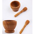 thumbnail image 5 of PP Plastic Kitchen Household Garlic Pugging Pot Pedestal Bowl Mortar and Pestle Set(Wood Line, Packaged with Box), 5 of 5
