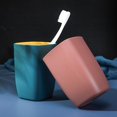 thumbnail image 4 of Portavasos de plástico para cepillos de dientes, doble capa, grueso, para enjuague bucal, para el hogar, dormitorio, baño, taza de viaje multifuncional, azul, 4 of 5