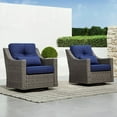 thumbnail image 3 of CHITA Outdoor Gray Wicker Swivel Glider Chair with Cushion, Blue, 3 of 11