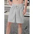 thumbnail image 4 of SUNSIOM Men Loose Joggers Shorts Casual Solid Color Ripped Drawstring Cargo Shorts with Pockets for Summer Streetwear, 4 of 6