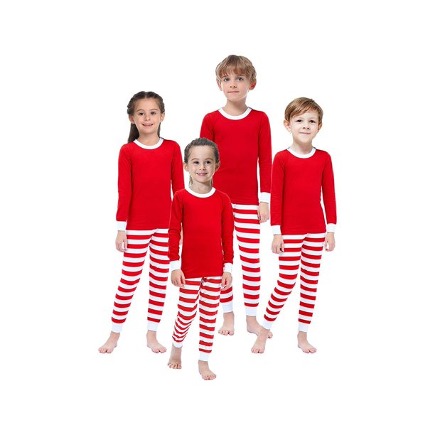 Coralbee Matching Family Pajamas For Boys Girls Christmas Red Striped Jammies Mum And Walmart Com Walmart Com