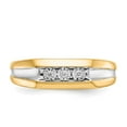 thumbnail image 4 of 14K Yellow Gold Ring Band Men's Diamond Round Mens, Size 8, 4 of 5