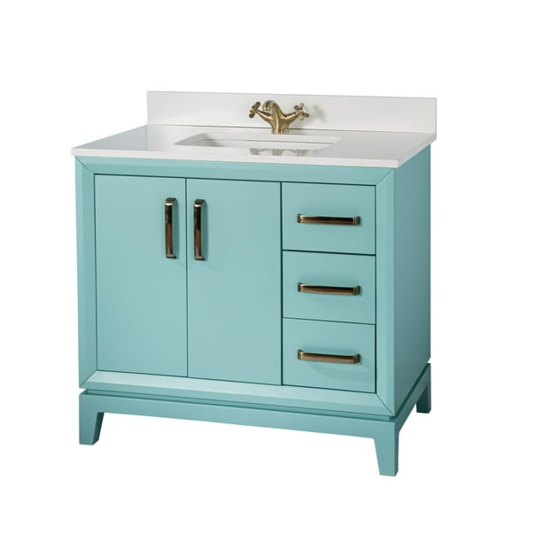 Adorn Vanity Fabia Collection Turquoise 36 inch Bathroom Vanity with