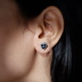 thumbnail image 4 of Rosec Jewels Real London Blue Topaz Heart Stud Earrings for Women - 4 Carat - AAA Quality - December Birthstone Earrings, 10K White Gold, 4 of 6