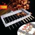 thumbnail image 3 of Automatic Silver 10 Holes Electric Grill Barbeque Shelf for Outdoor Garden Cooking Camping, 3 of 12