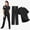 42108-Black, variant on Unisex Scrubs Set Stand Collar Zipper Nursing Work Uniform with Pockets for Hospital