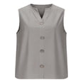 thumbnail image 4 of GUACER Sleeveless Blouses for Women Fashion Round Neck Button Loose Fit Tank Tops, 4 of 5