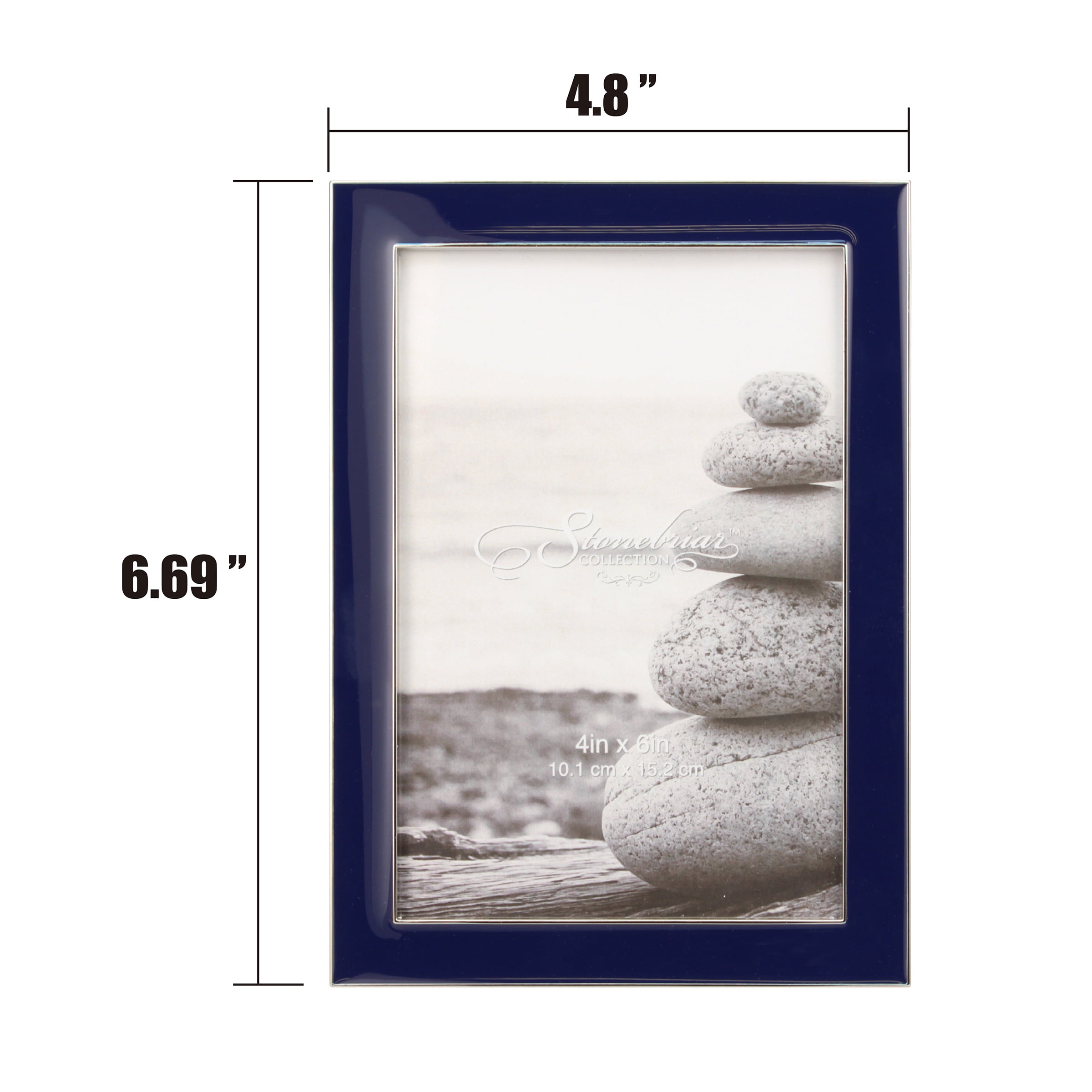 Stonebriar 4x6 Rectangular Epoxy Single Picture Frame with Easel Back, Navy Blue