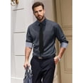 thumbnail image 3 of OALUXE Mens Dress Shirts Formal Long Sleeve Button Down Business Contrast Shirt with Pocket, 3 of 7