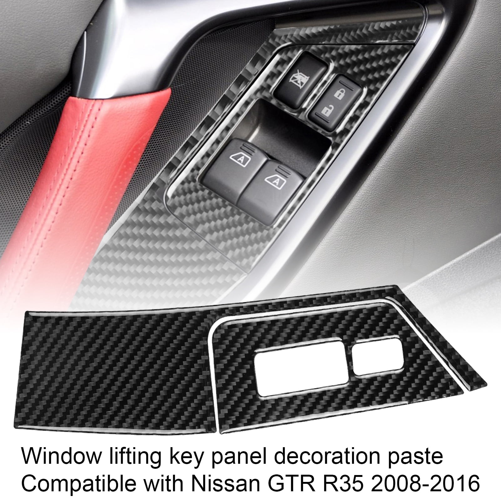 Carbon Window Regulator Window Lifter Switch Matte Fits Nissan GTR R35 