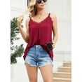 thumbnail image 6 of Sociala Casual Summer Lace V Neck Camisole Tops for Women Built in Bra Sleeveless Tops S-3XL, 6 of 6