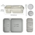 thumbnail image 6 of Caperci 2 Pack 62 oz Salad Container for Lunch, 2-Section Meal Preparation Containers featuring Detachable Toppings Trays, Sauce Cup, Reusable Fork, BPA-Free (Gray & Tofu), 6 of 7