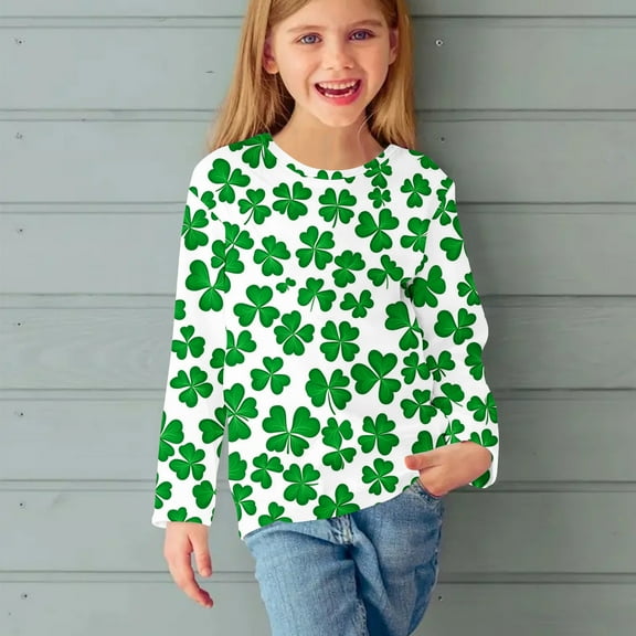 New Style Girls Sweatshirts Casual Long Sleeve Tops Round Neck Print Skin-Friendly Blouses for Girls Sweatshirts Pullovers Kids