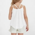 thumbnail image 5 of Miluxas Girls Eyelet Flowy Tank Tops Cute Summer Spaghetti Strap Tops Kids Fashion Embroidery Sleeveless Shirts White 14 Years, 5 of 8