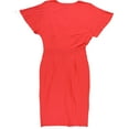 thumbnail image 2 of bar III Womens Twist Front Sheath Shirt Dress, Orange, Small, 2 of 2