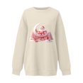 thumbnail image 4 of Lorytime Christmas Womens Sweatshirt Oversized Santa Claus Plush Shirt Crew Neck Long Sleeve Pullover Loose Tops, 4 of 5