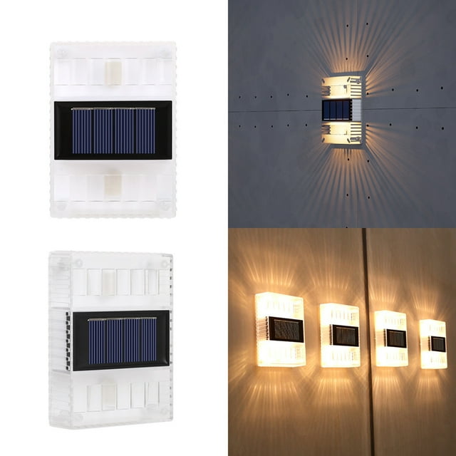 4 Pcs Solar Wall Light Wall Washing Light Illuminate Outdoor Sunlight Lamp Waterproofing Modern Decor For Home Garden Porch