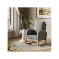thumbnail image 2 of Ourlova Upholstered Glider Rocking Chair High Back Nursery Chair with Side Pocket Wood Legs 300lbs Capacity Modern Rocker for Breastfeeding Storytime Dark Gray, 2 of 9