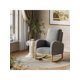 thumbnail image 2 of Forrado glider rocking chair - high-back nursery chair con side pocket, wood legs, 300lbs capacity, moderno rocker para breastfeeding y storytime (gris oscuro), 2 of 9