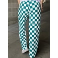 thumbnail image 3 of DOKOTOO Plaid Pants for Women Casual Wide Leg Pants Elastic Waist Loose Comfy Checkered Pants with Pockets, 3 of 9