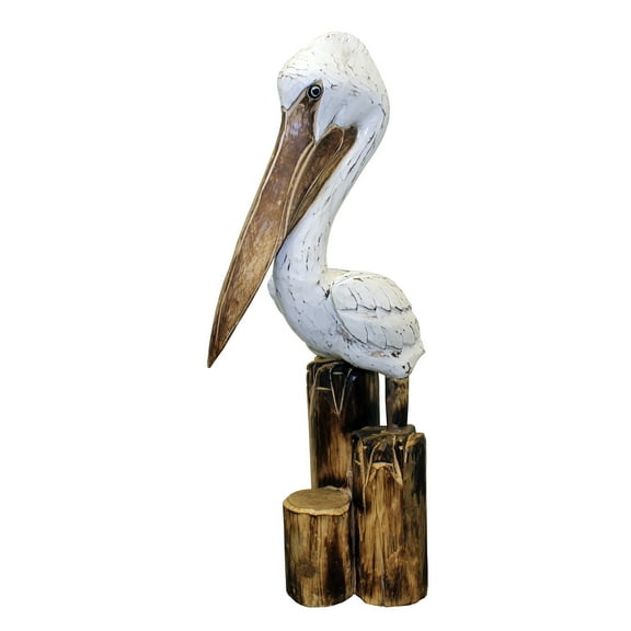 25" Wooden Pelican on Triple Post