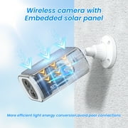 ANRAN 2K/4MP Solar Security Camera with Base Station, Expandable Local Storage, No Monthly Fee, 360° View Wireless Outdoor Camera, Waterproof PIR Detection, Home Surveillance System Camera