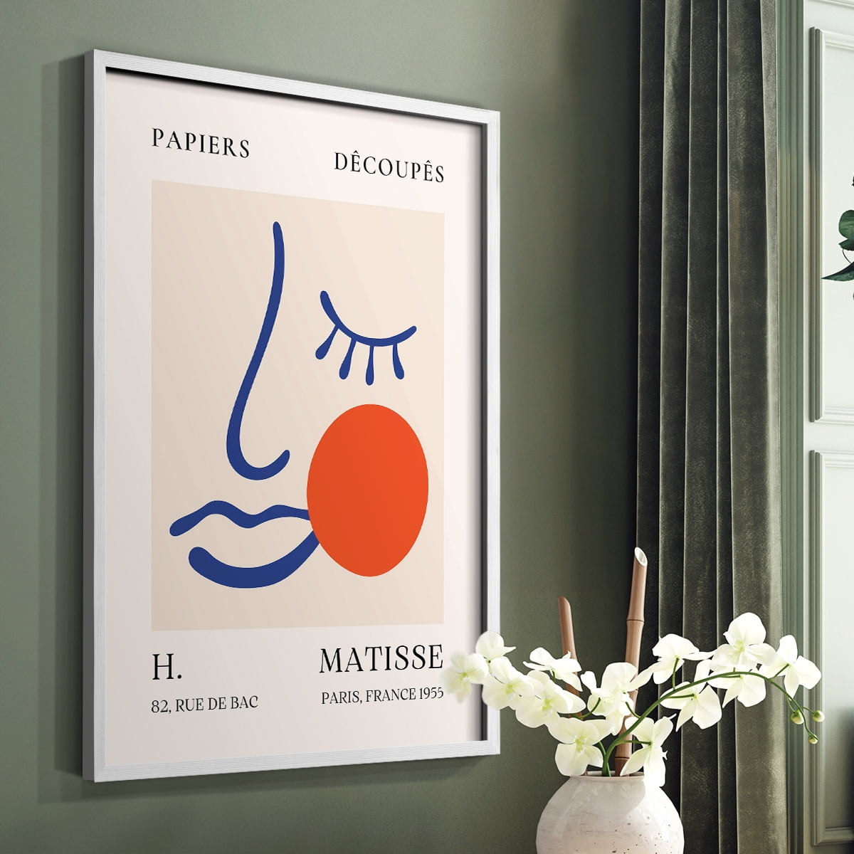 Matisse CLIX Framed Print in White Solid Wood 8 x 10 Framed Print