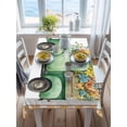 thumbnail image 3 of Hello Spring Rectangle Tablecloth, Easter Flowers Green Truck Floral Orange Plaid Waterproof & StainResistant Tablecloth, Washable Oil-proof Table Cover for Dining/Party/Wedding/Buffet 52x70 In, 3 of 9